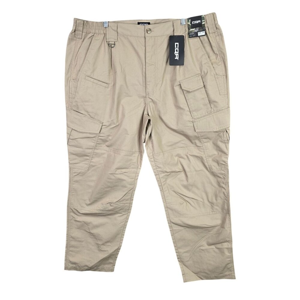 Mens CQR Tactical Khaki Cargo Pants Lightweight Cotton Blend Ripstop Size 42X30